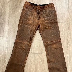 BCBG Maxazria Brown Leather Pants